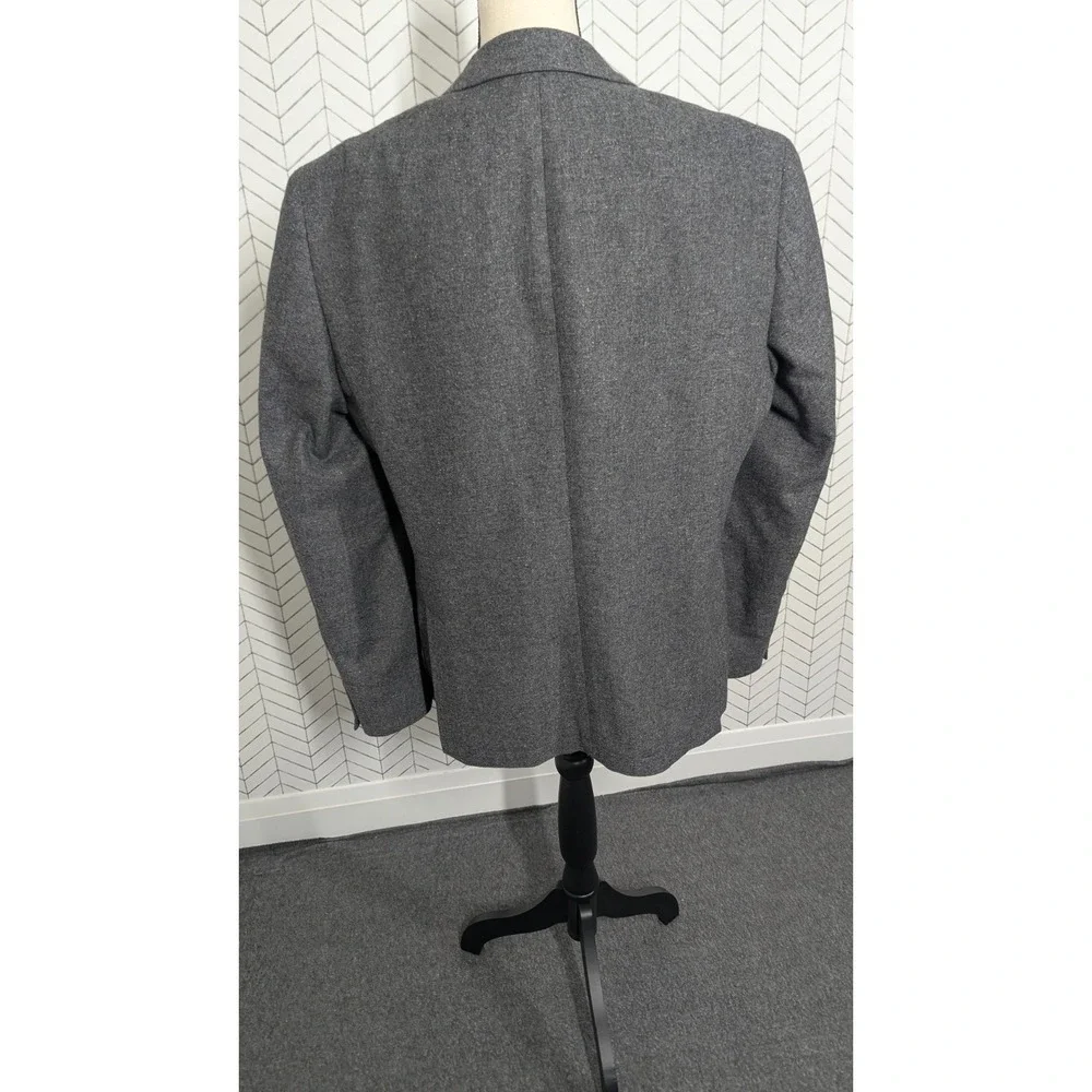 John Varvatos Blazer Mens 42R Gray Wool Blend Two Buttons Flap Pockets Old Money